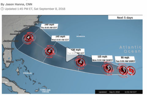Hurricane Florence Is Ready To Impact The SE Coast.