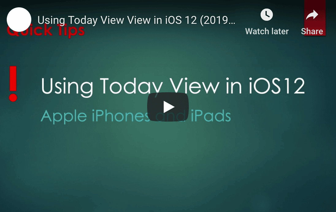 iOS 12 Today View